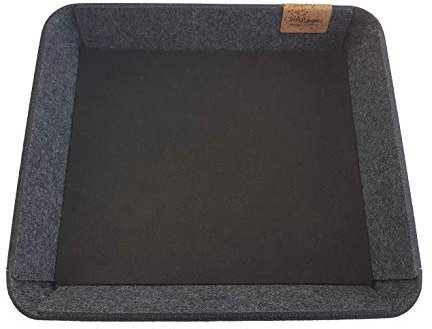 Schale Filz anthrazit meliert Deko Tisch Aufbewahrung Ordnung Kommode Regal Büro 3 Ausführungen (S5 - ca.26x22x5cm, anthrazit meliert, 140 schwarz)