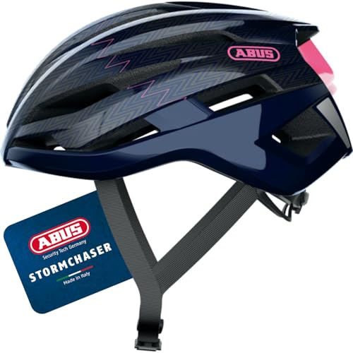 ABUS 67732 Fahrradhelm, Blau/Rosa (Zigzag Blue), L (59-61 cm)