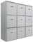 Charles Jacobs Grey 9 Cube Storage Shelving Unit + 9 White Fabric Drawers