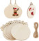 KINBOM 50 Pièces Ornements de Noël en Bois Rondes en Bois Tranches en Forme de Flocon de Neige Boule Noël Bois Décorations de Noël à Peindre pour Bricolage Artisanal Décorations pour Arbres de Noël