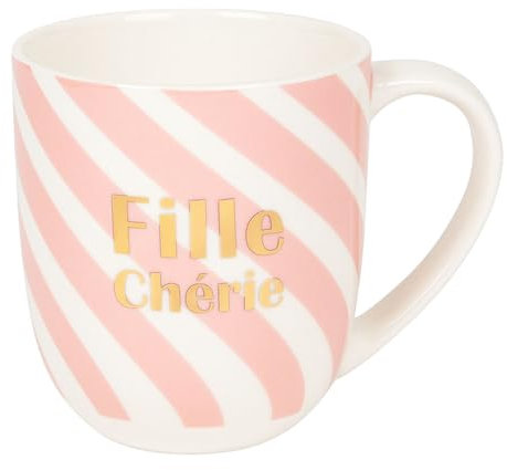 DRAEGER PARIS - Mug en Céramique - Bleu - Fille Chérie - Idée cadeau Famille, Enfant, Fille - Humour, Fun, Amour - 320 ml - Avec Boîte Cadeau