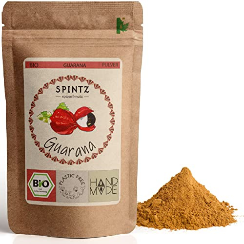 SPINTZ® 500g Bio Guarana Pulver - Pulver für Guarana Getränk - Guarana Pulver Bio – natürliches Guarana Koffeinpulver hochdosiert - Vegan - plastikfrei verpackt