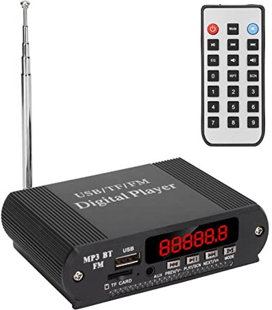 Home Audio Sistema de Amplificador de Potencia Bluetooth, 3 en 1 Mini BT5.0 Receptor de Amplificador de Audio Estéreo de 2 Canales para Altavoces Domésticos 40W X 2 para(Reproductor bluetooth negro)