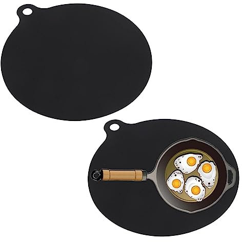 2 alfombrillas de silicona para cocina de inducción, almohadilla con aislamiento térmico, alfombrilla protectora redonda de 8,7 pulgadas para sartén, parrilla, utensilios de cocina para el hogar, alfo