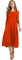 Womens Ladies Plain Jersey Swing Dress Casual Long Sleeve Midi Dress Skater UK Size (Red, 16-18)