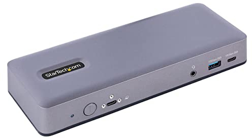 StarTech.com USB-C Docking Station Multi Monitor HDMI/DP/USB-C Video Output, Triple Monitor 4K30/Dual 4K60, 7-Port USB Hub, 60W Power Delivery, GbE, 3.5mm Audio, Works with Chromebook (DK31C3MNCR)