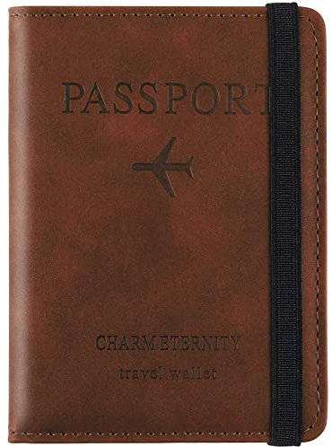 Sciphylia Reisepasshülle Reisepass Hülle Kunstleder Impfpass Hülle mit RFID Blocker PU-Leder Passport Cover für Damen Herren Urlaub Zubehör Schutzhülle Tasche Reisedokumente Travel Organizer Braun