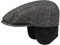 Stetson Kent Ohrenklappen Flatcap Herren - Schiebermütze mit Klappen für Ohren - Flatcap mit Fischgrätmuster - Ohrenmütze Herbst/Winter - Schirmmütze grau-schwarz XXL (62-63 cm)