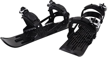 Mini-Kurz-Ski-Skates, Verstellbare Kurze Snowskates, Snowblades, Skiboard, Outdoor-Skischuhe für Wintersport-Skiausrüstung, mit Tragetasche, für Männer und Frauen (Schwarz)