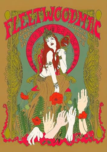 Fleetwood Mac 2 Retro Vintage Rock Konzert Gig Poster Wandkunst A4