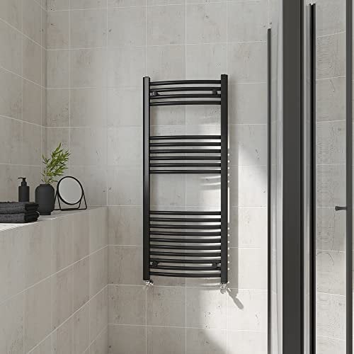 WarmeHaus Radiateur sèche-serviettes incurvé style échelle 1200 x 500 mm Noir