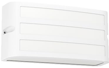 EGLO Wandlampe außen Camarada, Außenbeleuchtung Hauswand, rechteckige Außenleuchte Wand, Außenwandleuchte aus Metall in Weiß, Außenlampe mit E27 Fassung, IP54