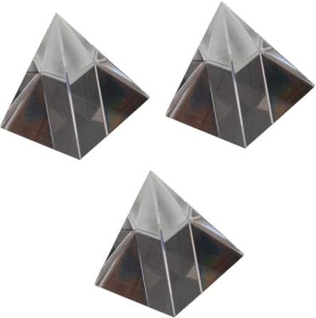 3 Stück Glassine Labs Gleichseitiges Optisches Glas Dreiecksprisma Nrg Prisma Kristallgläser Kristallprisma Heimdekoration Kristallpyramide Glaspyramide Schreibtischdekoration TOYANDONA