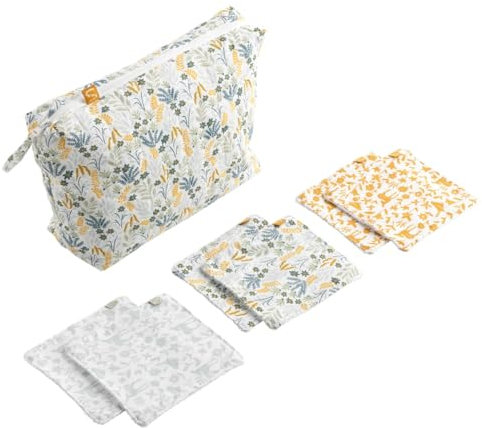 Trousse de toilette en coton vert tilleul