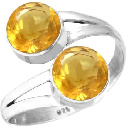 Jeweloporium 925 Sterling Silber Ring Citrin Quarz Handgemacht Schmuck Größe 53 (16.9) (99101_CIT_R7)