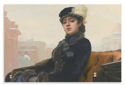 BACION Ivan Kramskoy Ölgemälde-Reproduktion, Portrait of Unknown Woman Poster, Dekoratives Gemälde, Wandbild Kunstdruck, Wand-Dekorationen