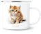 Katze Emaille Tasse Kinder Trinkbecher personalisierte Kindertasse mit Namen süßer Kinderbecher für Mädchen & Jungen Geschenk Emaille Becher 300 ml