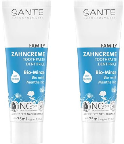 Sante Naturkosmetik Zahncreme Bio-Minze Mit Fluorid, 75 Ml, (2Er Pack)