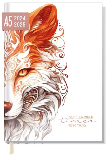 Schulstuff Schüler-Timer 2024/2025 A5 Mystic Fox Schülerkalender, Schüler-Tagebuch, Schülerplaner, Hausaufgabenheft - Organisiert durchs neue Schuljahr - nachhaltig & klimafreundlich