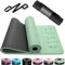 OUTDOUSE Yoga Matte, TPE 6mm Dicke Hautfreundliche Yogamatte Rutschfest Gymnastikmatte Pilates Gymnastik Meditation Stretching mit Trageriemen&Tasche Home Workout Sportmatte 183x61cm Grün&Schwarz