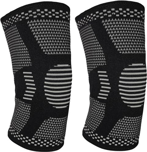VIP Knee Pads Knee Support for Women/Men, 2 Pack Knee Brace Compression Sleeve Support Arthritis, Joint Pain Ligament Injury Meniscus Tear ACL Volleyball Sports, Black, Small