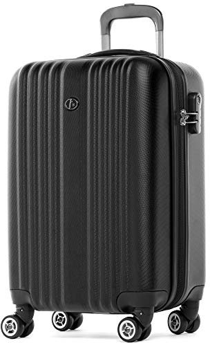 FERGÉ Großer Koffer Hartschale erweiterbar Toulouse Rollkoffer Reise-Koffer 65 cm Hartschalenkoffer Trolley 4 Rollen 100% ABS schwarz