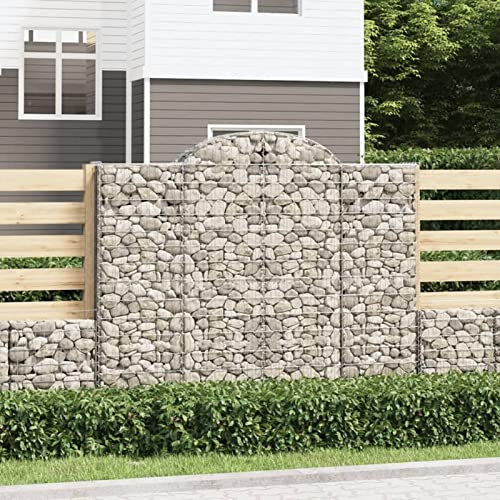 LAPOOH Gabionen mit Hochbogen 5 STK Gabionenkörbe, Gabionen Hochbeet, Steinkorb, Gabionengitter, Drahtkorb Für Pflanzen, Kräuterspirale Für Garten, 200x50x160/180cm Verzinktes Eisen