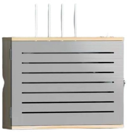 An der Wand montiertes Router-Rack, WLAN-Router-Box, stanzfreie Router-Halterung, Router-Rack, 2 Ebenen, verstellbares Kabel-Versteckbox-Aufbewahrungsregal für Wanddekoration (Farb