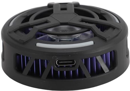Yunseity Ventilateur de Refroidissement pour Tablette, Refroidisseur Magnétique pour Tablette avec Affichage de la Température LED 24 W pour les Jeux (BLACK)