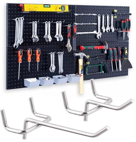 Fifibang Ganci per Pannello Forato φ3mm - Set 100 Pezzi per Porta Attrezzi da Parete, Portautensili e Attrezzata Officina - 5cm & 10cm
