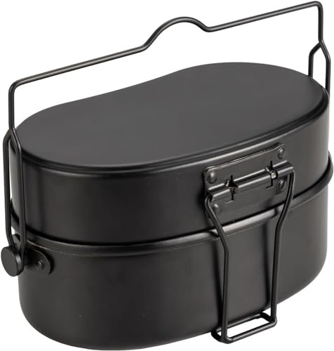 Messkit Camping Cooking Set Camping Cookware Set Mess Tins for Camping Cook Set Camp Cookware Cooking Pot Camping Cooker Mess Kit Aluminum 1.1L