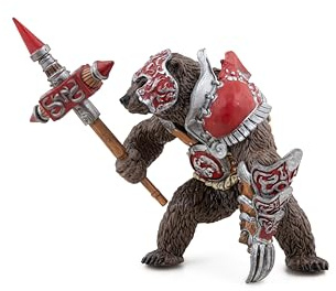 Mutanten-Bären-Figur mit Keule und Krallen, Fantasy-Kollektion, ab 3 Jahren | Ein heldenhaftes handbemaltes Wesen | Spielzeug für fantasievolle Abenteuer | Sammlerstück | originelles Geburtstagsgeschenk