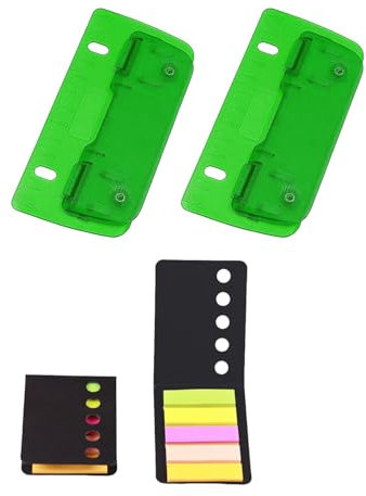 AORHOFJ Sacabocados de 2 piezas, mini sacabocados para encuadernar con pegatinas adhesivas, sacabocados para documentos, sacabocados para la escuela, la oficina, el hogar