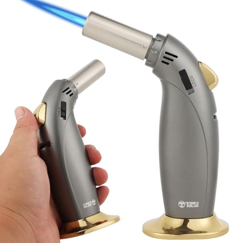 Bruciatore a butano Firepower Premium sicuro, regolabile e ricaricabile per cucina e Crème Brûlée (gas butano non incluso)