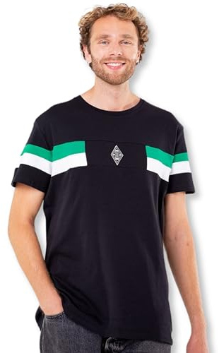 Borussia Mönchengladbach T-Shirt Stadion | Offizieller Fanartikel Fohlenshop | Gladbach Fanartikel, Schwarzes T-Shirt (DE/NL/SE/PL, Alphanumerisch, L, Regular, Regular, Schwarz-Weiß-Grün)