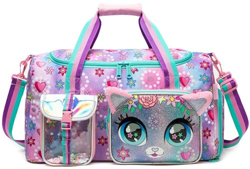 HTgroce Borsone Palestra Grande con Scomparto per Scarpe, Borsone da Viaggio Ragazza, Borsa Palestra Borsone Piscina Bambina