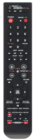 AULCMEET Remote Control,00084A New Replace Remote fit for Samsung DVD VCR Combo Recorder DVD-VR375/XAA DVDVR375/DVD DVD-VR375 DVD-VR375A