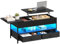 YITAHOME Couchtisch, Wohnzimmertisch Schwarz Höhenverstellbar, Couch Tisch mit 2 Schublade, Couchtisch Modern mit LED
