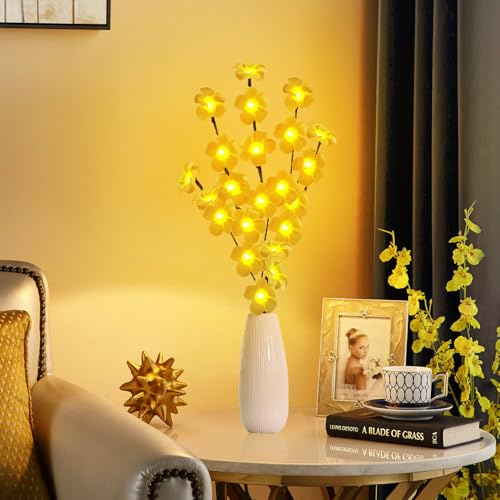 LED Leuchtzweige, Osterdeko Frühlingsdeko Lichterbaum Innen Mit 20 Led Glühbirnen Batteriebetrieben, Einstellbar Lichterzweige Deko Aesthetic Led Deko Lichterkette Blumen Für Frühling Ostern (A)