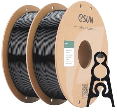 eSUN PET 3D Printing Filament 2KG, High Toughness, Black+Black | 1.75mm 3D Printer Filament, 1KG (2.2 LBS) per Spool