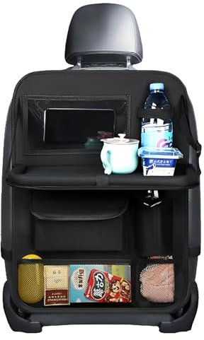 Qixuer Organizador Asiento Coche, Bolsa de Almacenamiento del Coche con Mesa Plegable, Almacenamiento de Automóviles Multifuncionales para Nños