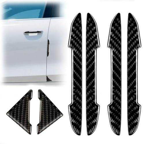 6PCS Carbon Fiber Door Edge and Corner Protector, Anti-collision Self-Adhesive Auto Front Sticker for Car Protection