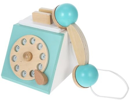 YARNOW Klassisches Holztelefon Spielzeug Traditionelles Wählscheiben Telefon Für Junge Mädchen Interaktives Lernspielzeug Hand-Augen-koordination Und Kognitiven Entwicklung