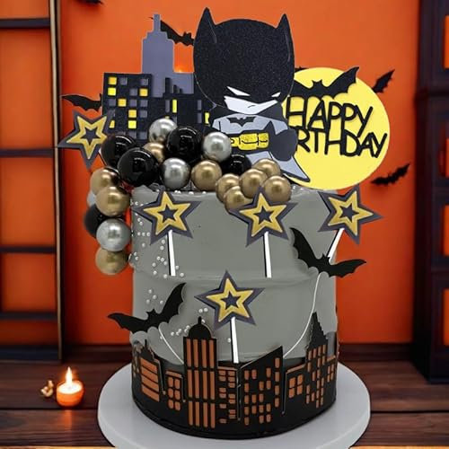 46 Stück Fledermaus-Themen-Party-Kuchen einfügen Dekorationen Kindergeburtstag Party-Kuchen-Dekorationen Geeignet für alle Arten von Geburtstagsparty Kuchen Dekorationen.
