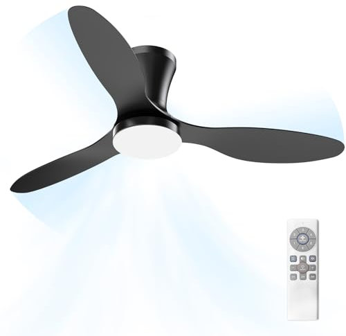 Airwit Ventilador de Techo con Luz y Mando a Distancia, 106cm Regulable 3CCT LED Lámpara Silencioso Ventilador Techo, 6 Velocidades Moderno para Salón Dormitorio, Reversible DC Motor