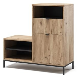 Vicco Schuhschrank Eliza, Viking Oak, 100 x 98.5 cm | mit Tür und Schublade, geeignet zur platzsparenden Aufbewahrung von Schuhen