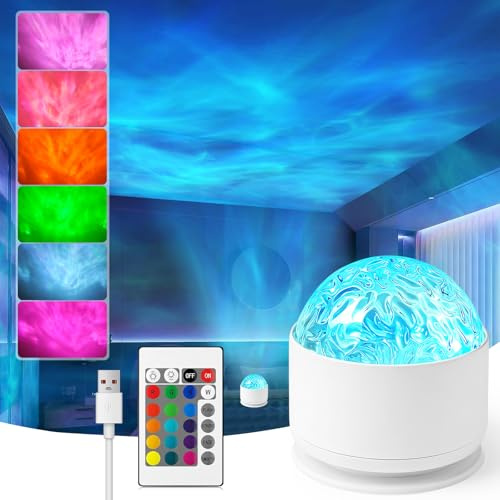 AIBAOBAO Galaxy Projector Light for Bedroom, Northern Lights Projector, Ocean Wave Sensory Light with 16 Colors, 30 Lighting Modes Star for Kids, Ceiling Projector Night Light for Party Game Rooms