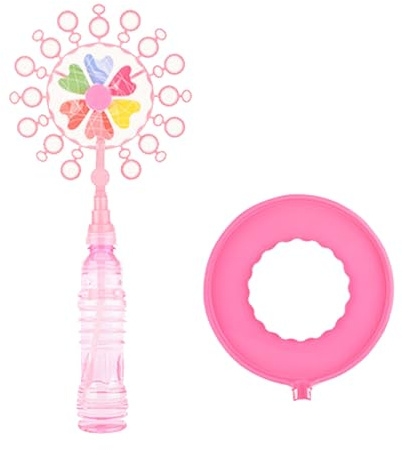 Naroote Detachable Windmill Bubble Wand Exciting Bubbles Pinwheel Blower for Family Gatherings (Pink)