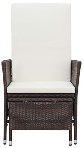 Eleganz Gartenliege PE-Rattan Braun mit Polyester Auflage - Pulverbeschichteter Stahlrahmen - Wetterbeständige Lounge-Liege für Terrasse, Garten & Balkon