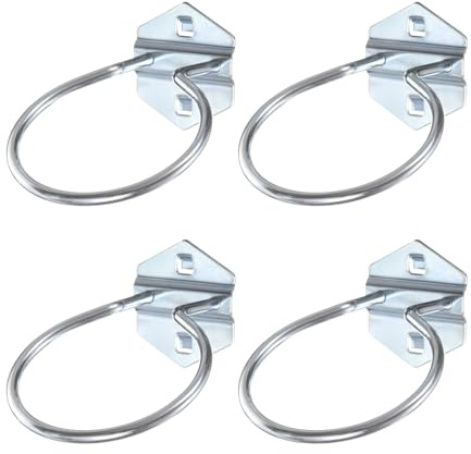 QUARKZMAN 4 Stück Metallische Quadratische Lochbrett Haken 4.7x3.1 Hochbelastbare Ausstellungs Haken Quadratloch Peg Rund Für 3/8 Abstands Lochbretter Einzelhandels Regal Haken Silber